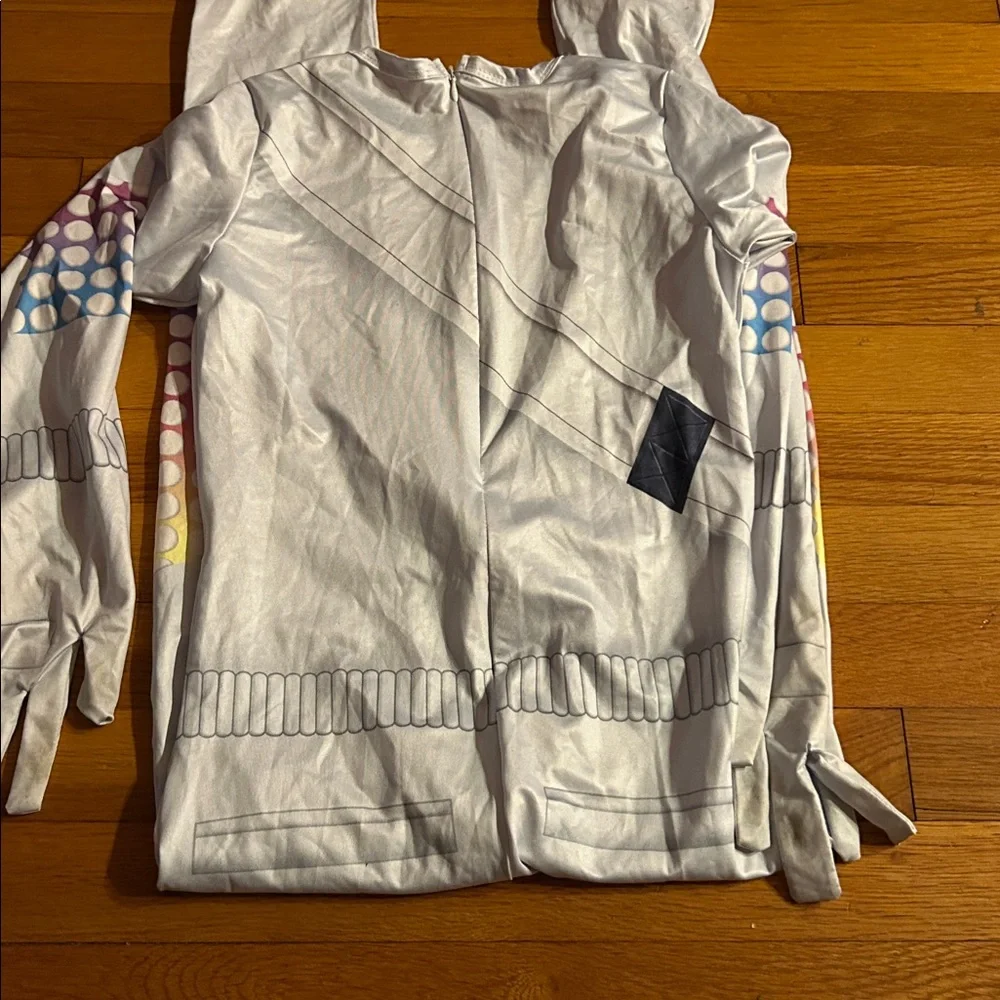 DJ Marshmallow boys costume pre loved mask and one piece as seen in Fortnite